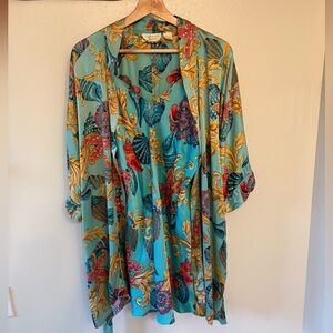 Vintage 100% silk Victoria’s secret robe slip undies set